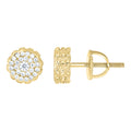 925 Sterling Silver Yellow-Tone Unisex Round 0.36ct Moissanite Nugget Round Fashion Stud Earrings
