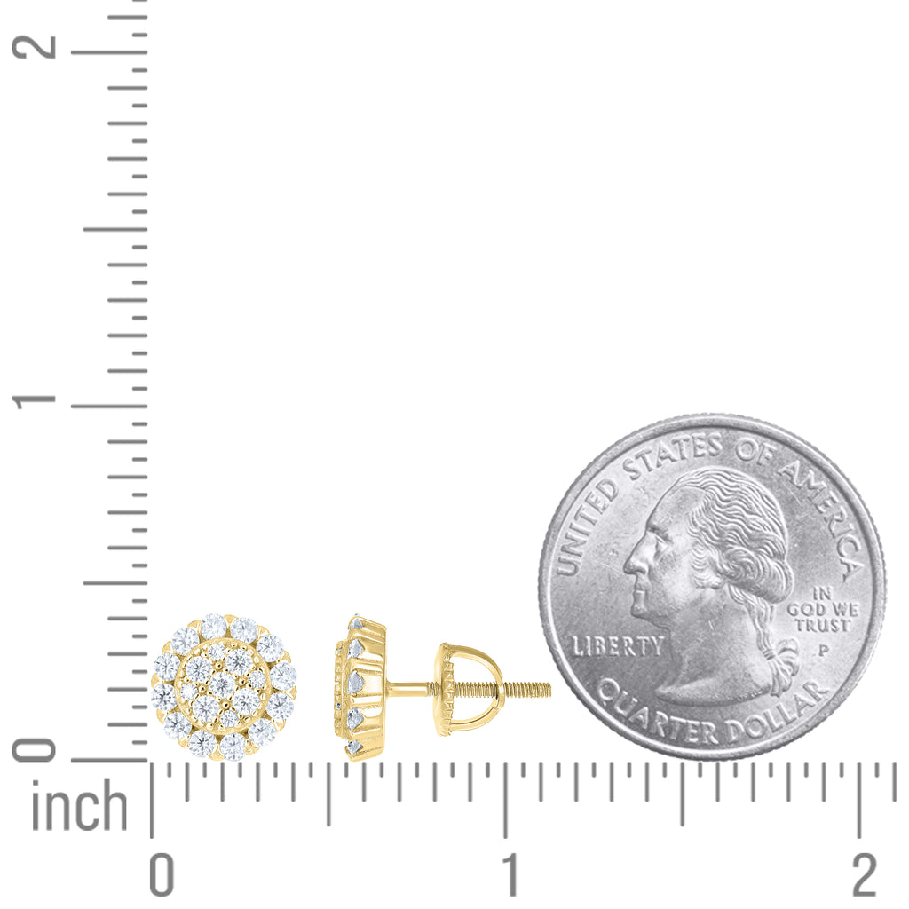 925 Sterling Silver Yellow-Tone Womens Round 1.26ct Moissanite Round Fashion Stud Earrings