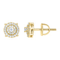 925 Sterling Silver Yellow-Tone Unisex Round 0.40ct Moissanite Round Fashion Stud Earrings