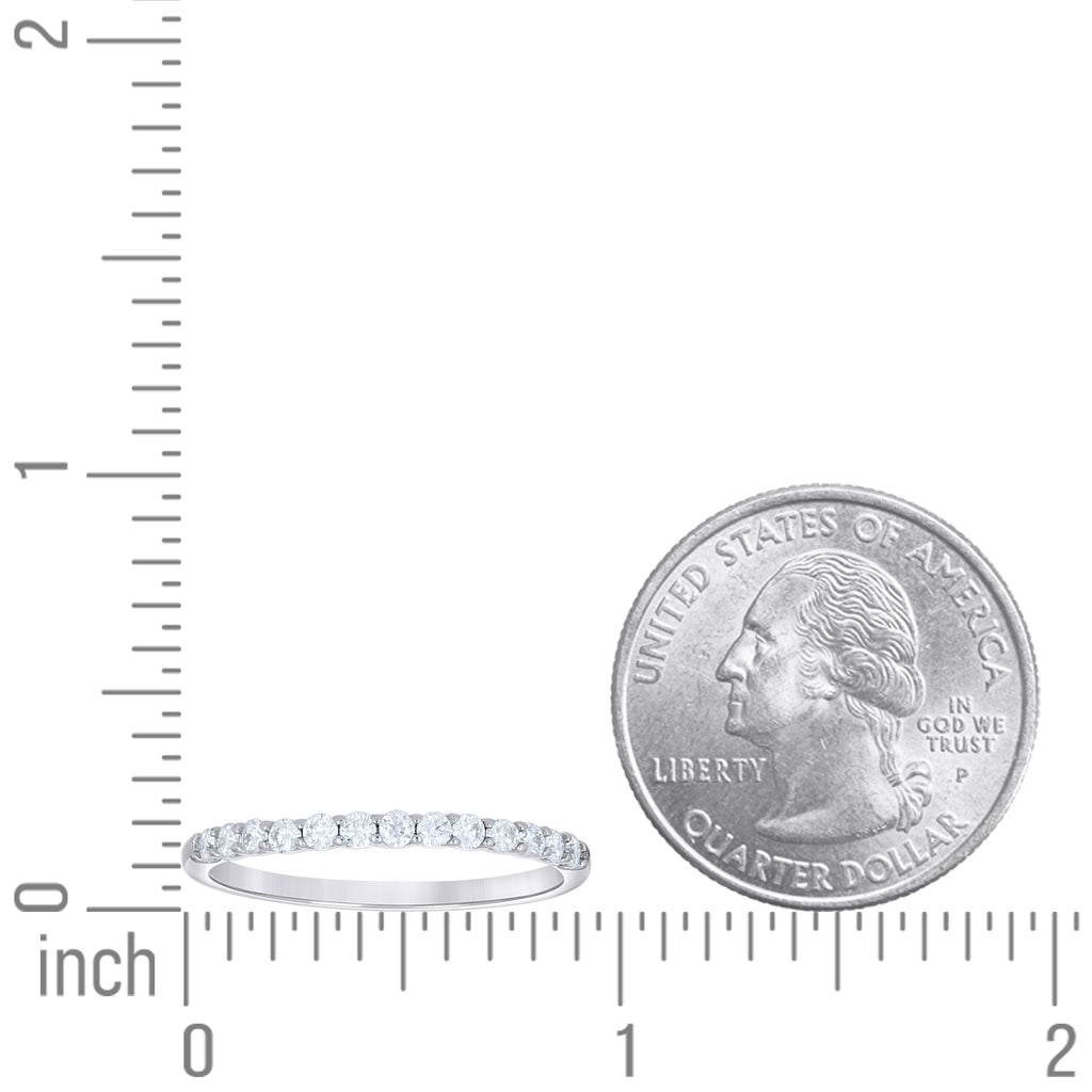 925 Sterling Silver Womens Round 0.37ct Moissanite Eternity Band Ring