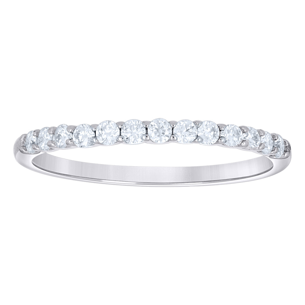 925 Sterling Silver Womens Round 0.37ct Moissanite Eternity Band Ring Size 7