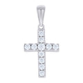 925 Sterling Silver Womens 0.22ct Moissanite Cross Religious Pendant
