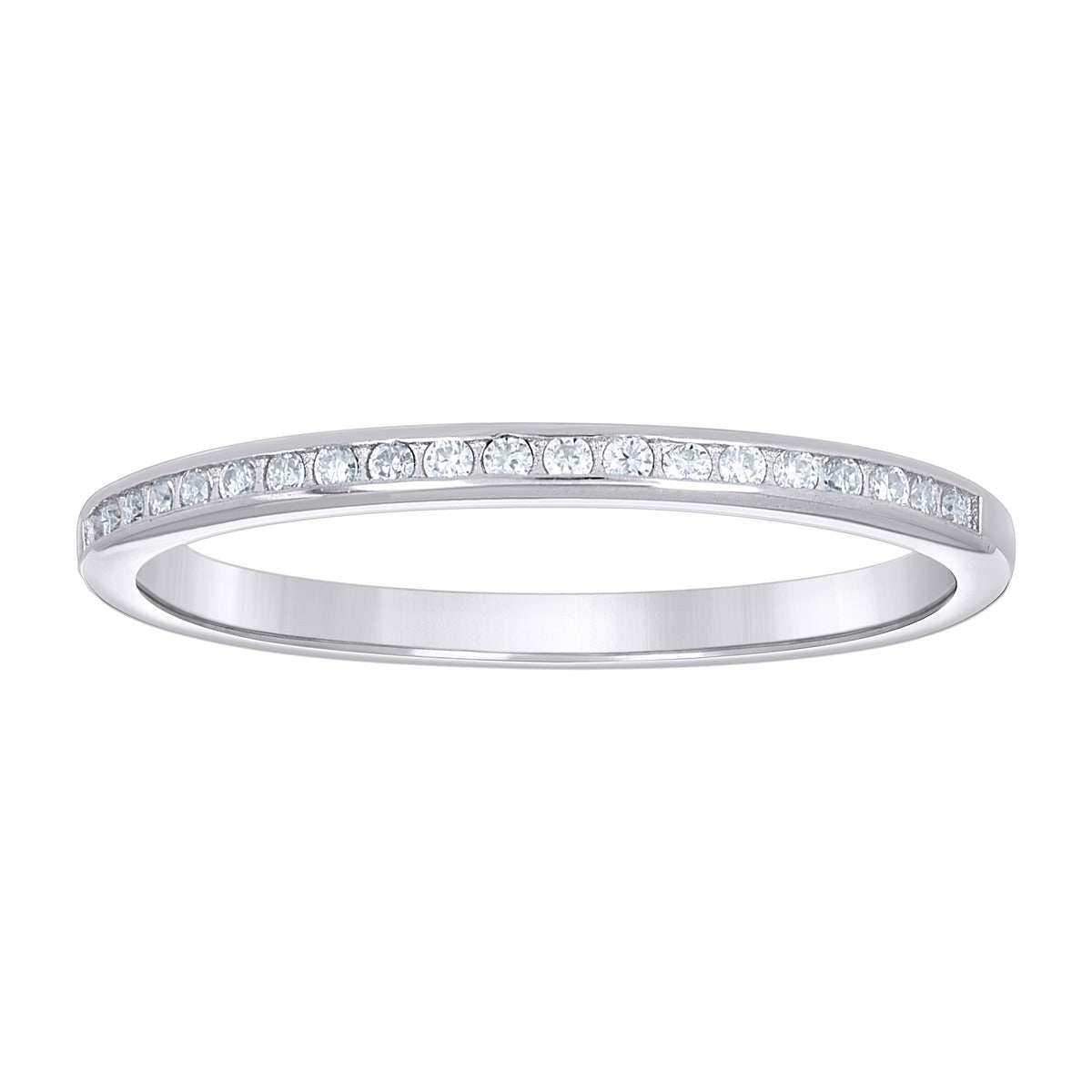 925 Sterling Silver Womens Round 0.12ct Moissanite Eternity Band Ring Size 8