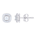 925 Sterling Silver Unisex 0.38ct Moissanite Square Stud Earrings