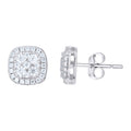925 Sterling Silver Unisex 0.57ct Moissanite Square Stud Earrings