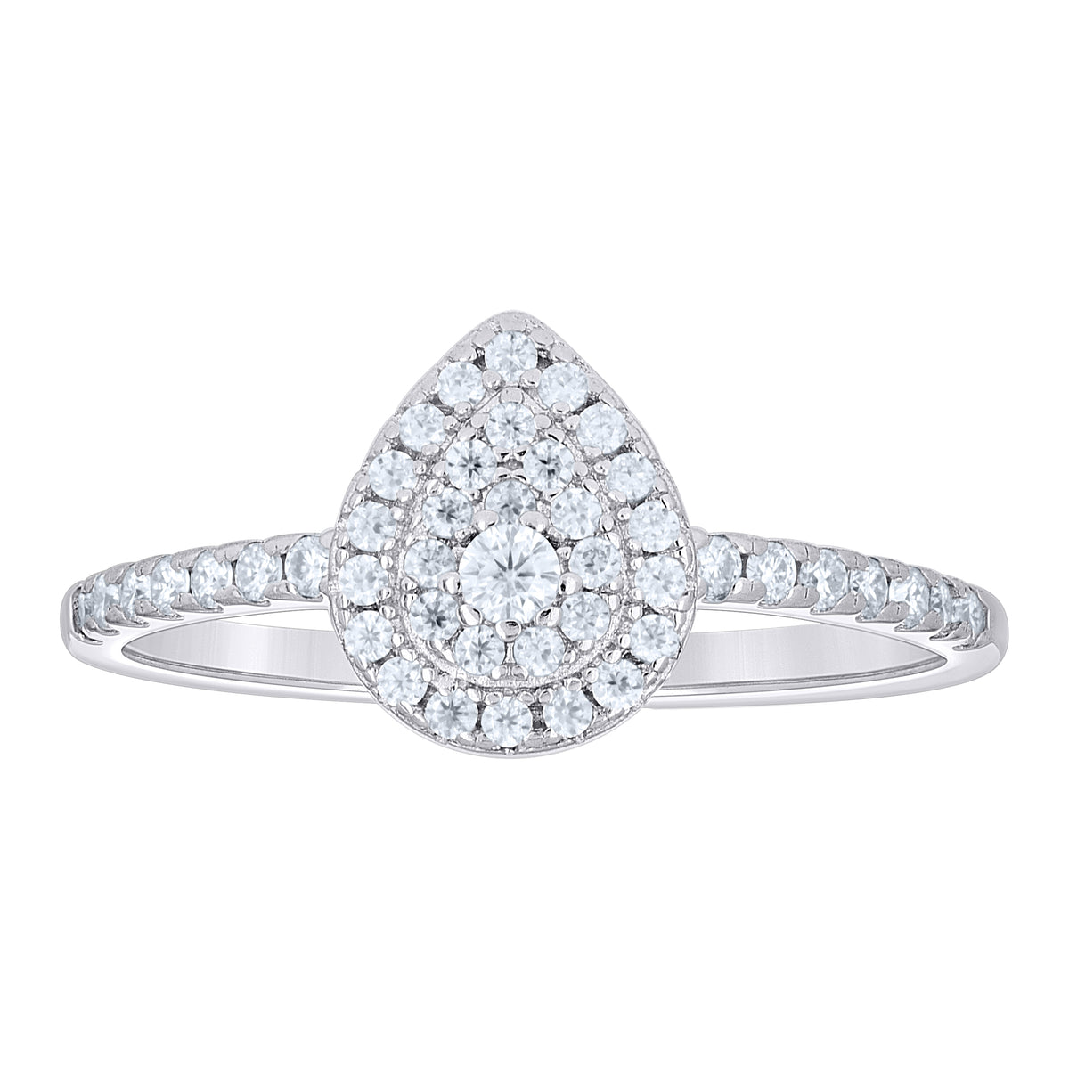 925 Sterling Silver Womens Round 0.38ct Moissanite Engagement Ring Size 8