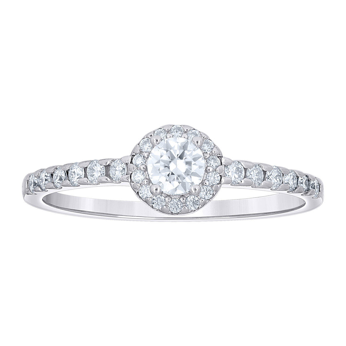 925 Sterling Silver Womens Round 0.59ct Moissanite Heart Engagement Ring