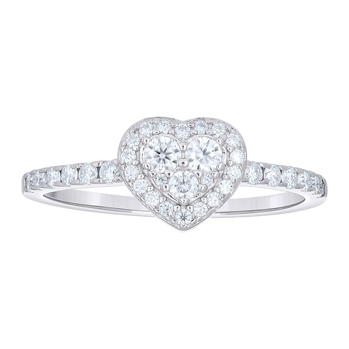 925 Sterling Silver Womens Round 0.49ct Moissanite Teardrop Engagement Ring Size 8
