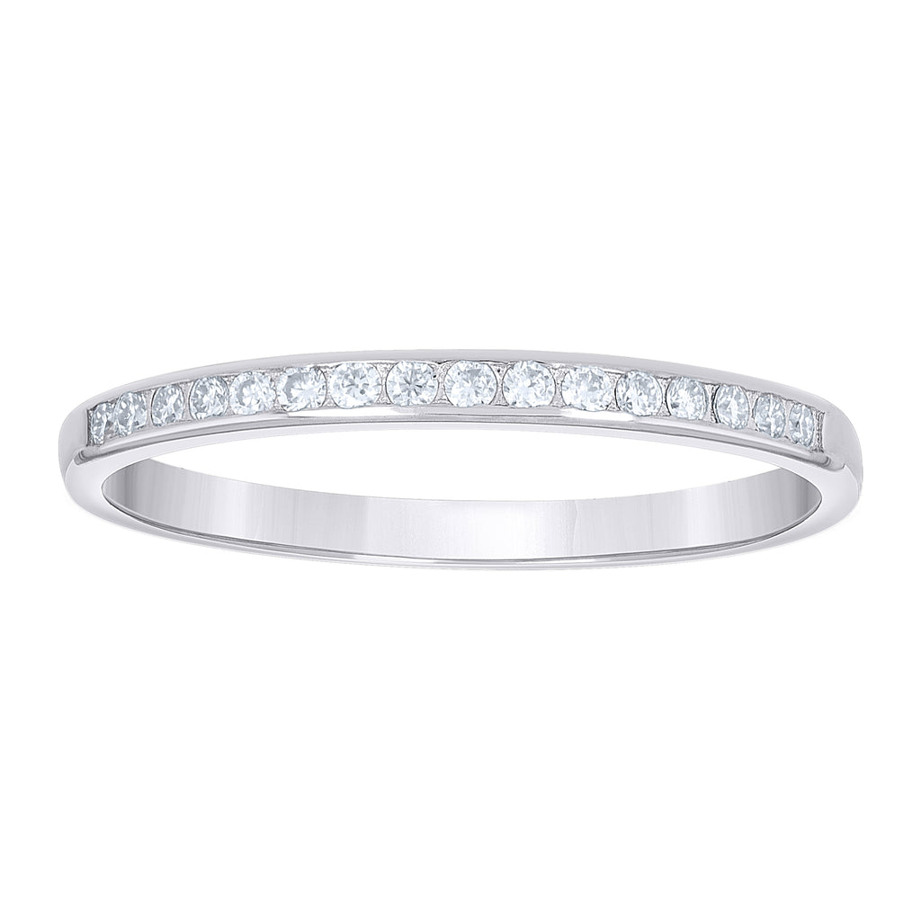 925 Sterling Silver Womens Round 0.25ct Moissanite Eternity Band Ring Size 12