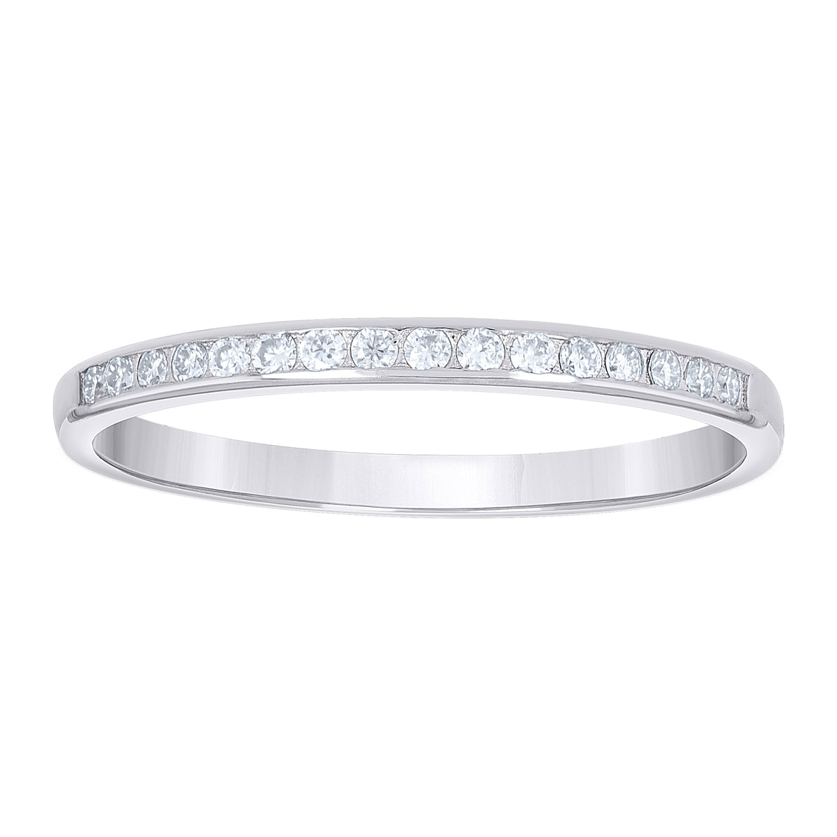 925 Sterling Silver Womens Round 0.25ct Moissanite Eternity Band Ring