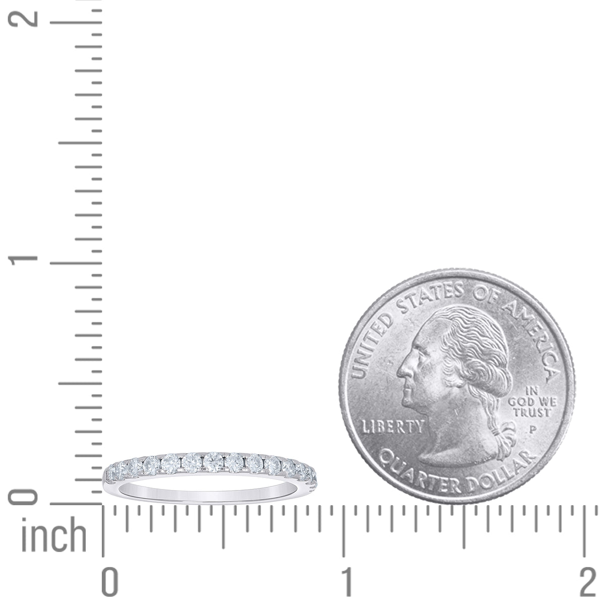 925 Sterling Silver Womens Round 0.62ct Moissanite Eternity Band Ring