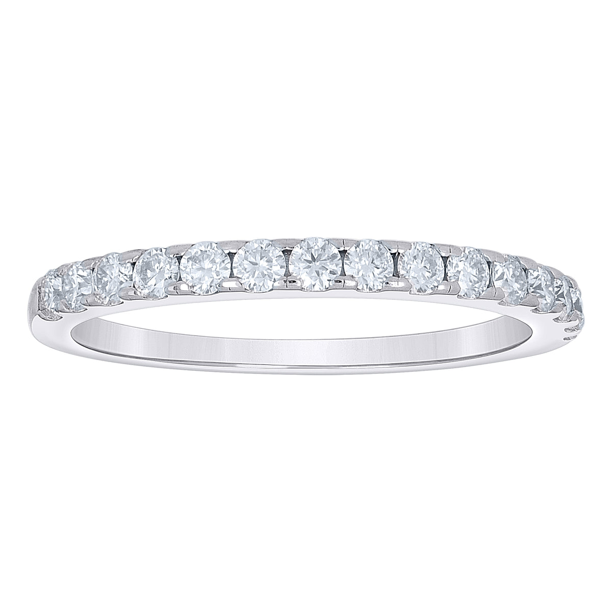 925 Sterling Silver Womens Round 0.62ct Moissanite Eternity Band Ring Size 7