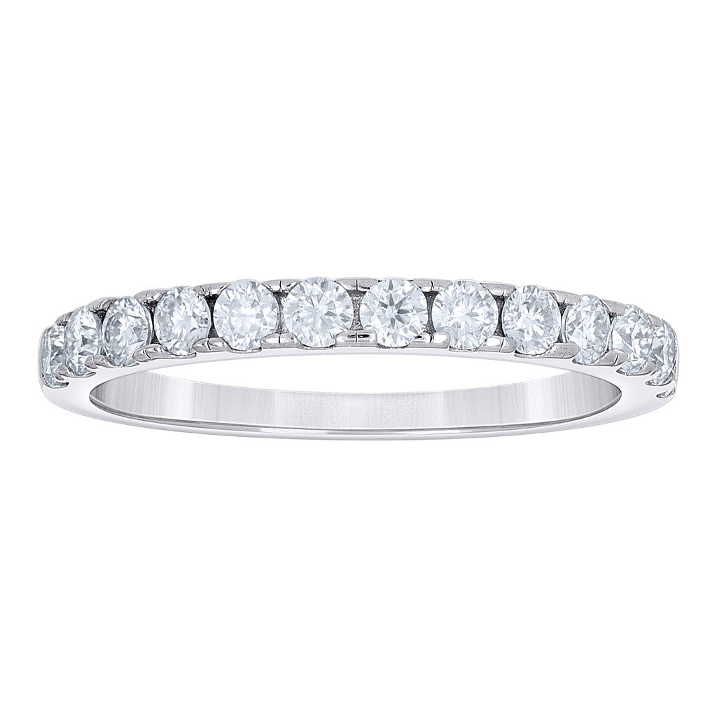 925 Sterling Silver Womens Round 0.76ct Moissanite Eternity Band Ring Size 6