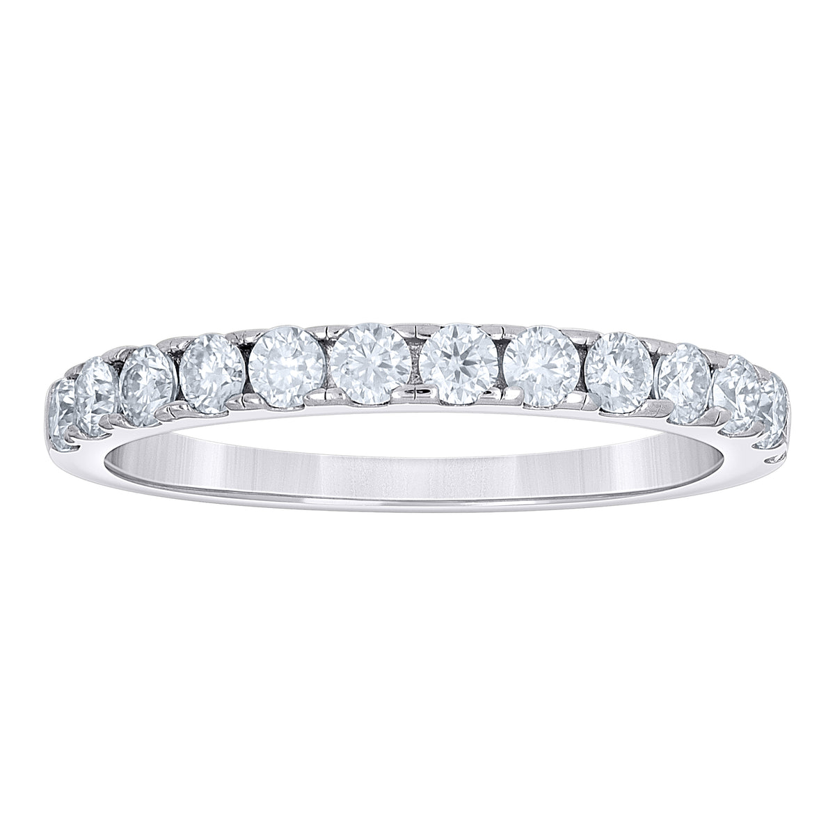 925 Sterling Silver Womens Round 0.76ct Moissanite Eternity Band Ring Size 6