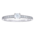 925 Sterling Silver Womens Round 0.32ct Moissanite Engagement Ring Size 8
