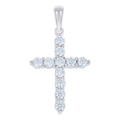 925 Sterling Silver Womens 0.59ct Moissanite Cross Religious Pendant