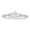 925 Sterling Silver Womens Round Pear 0.21ct, 0.51ct Moissanite Engagement Ring Size 6
