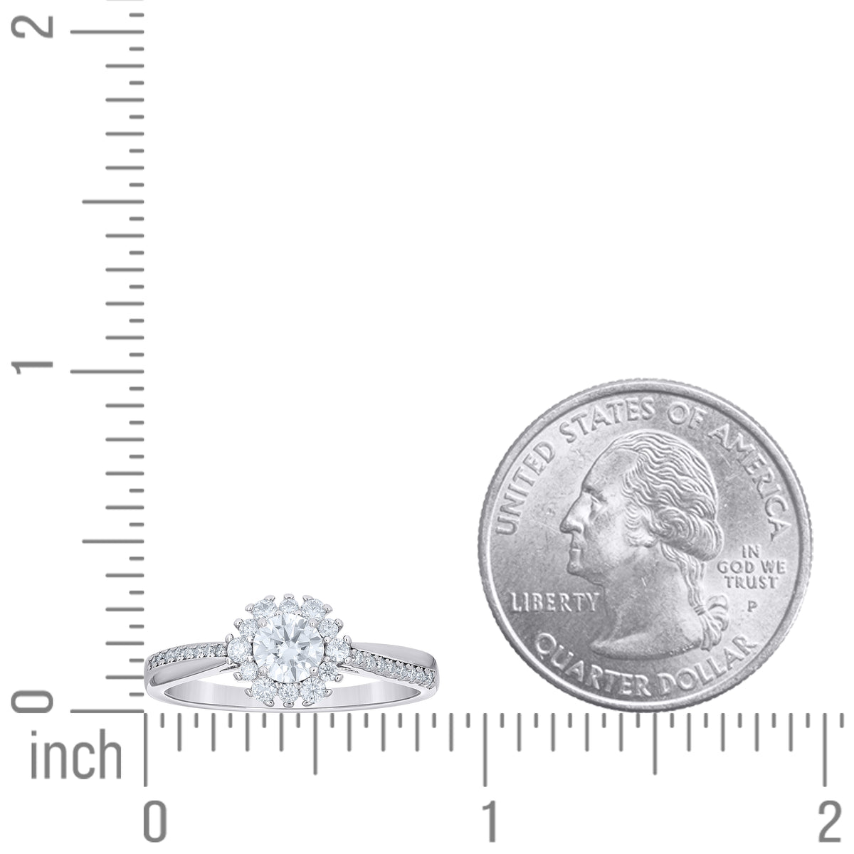 925 Sterling Silver Womens Round 0.84ct Moissanite Engagement Ring