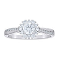 925 Sterling Silver Womens Round 0.84ct Moissanite Engagement Ring Size 9