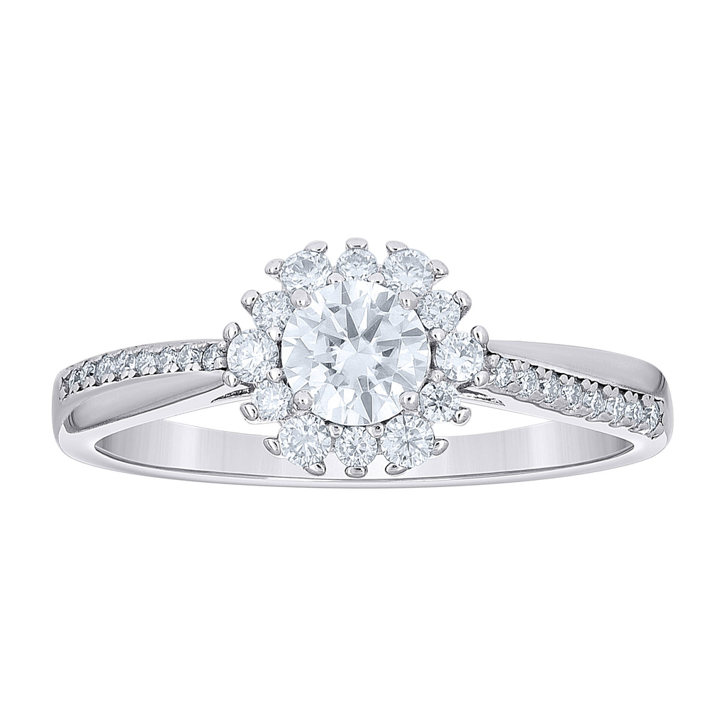 925 Sterling Silver Womens Round 0.84ct Moissanite Engagement Ring Size 8