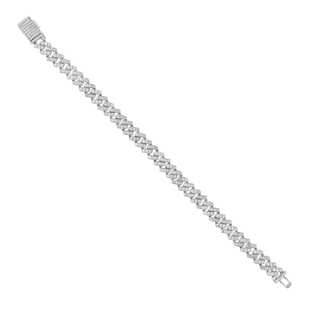 925 Sterling Silver Unisex 10.52ct Moissanite Cuban Chain Necklace 8mm 18 Inches