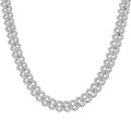 925 Sterling Silver Unisex 10.52ct Moissanite Cuban Chain Necklace 8mm 18 Inches