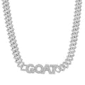 925 Sterling Silver Mens Moissanite GOAT Cuban Chain Bracelet