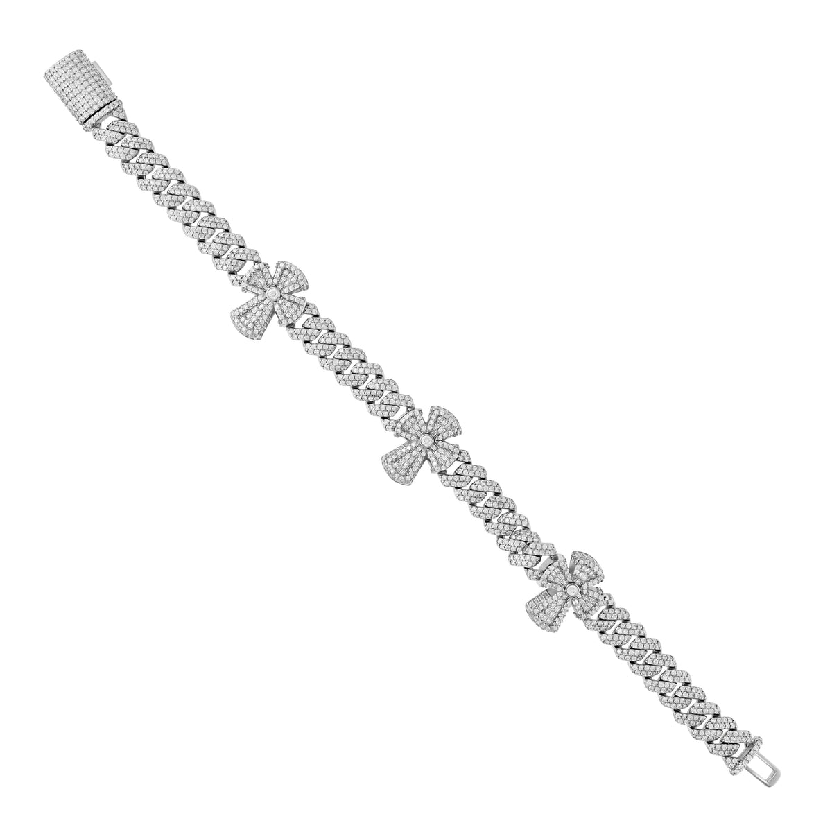 925 Sterling Silver Mens Baguette Round 9.72ct, 1.50ct Moissanite Cross Religious Charm Cuban Bracelet 9 Inches