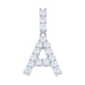 925 Sterling Silver Unisex 1.62ct Moissanite Initial Alphabet A Charm Pendant