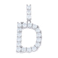 925 Sterling Silver Unisex 1.92ct Moissanite Initial Alphabet D Charm Pendant