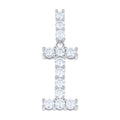925 Sterling Silver Unisex 1.31ct Moissanite Initial Alphabet I Charm Pendant