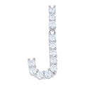 925 Sterling Silver Unisex 1.21ct Moissanite Initial Alphabet J Charm Pendant