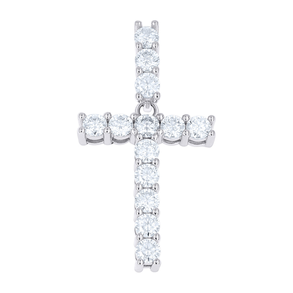 925 Sterling Silver Unisex 1.31ct Moissanite Initial Alphabet T Charm Pendant