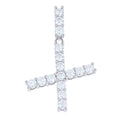 925 Sterling Silver Unisex 1.62ct Moissanite Initial Alphabet X Charm Pendant