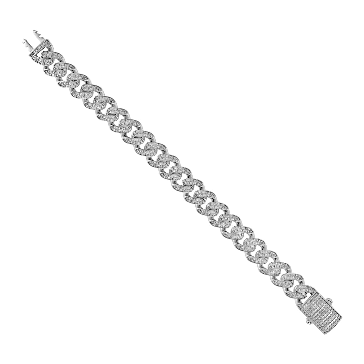 925 Sterling Silver Unisex Moissanite Miami Cuban Chain Necklace 13mm