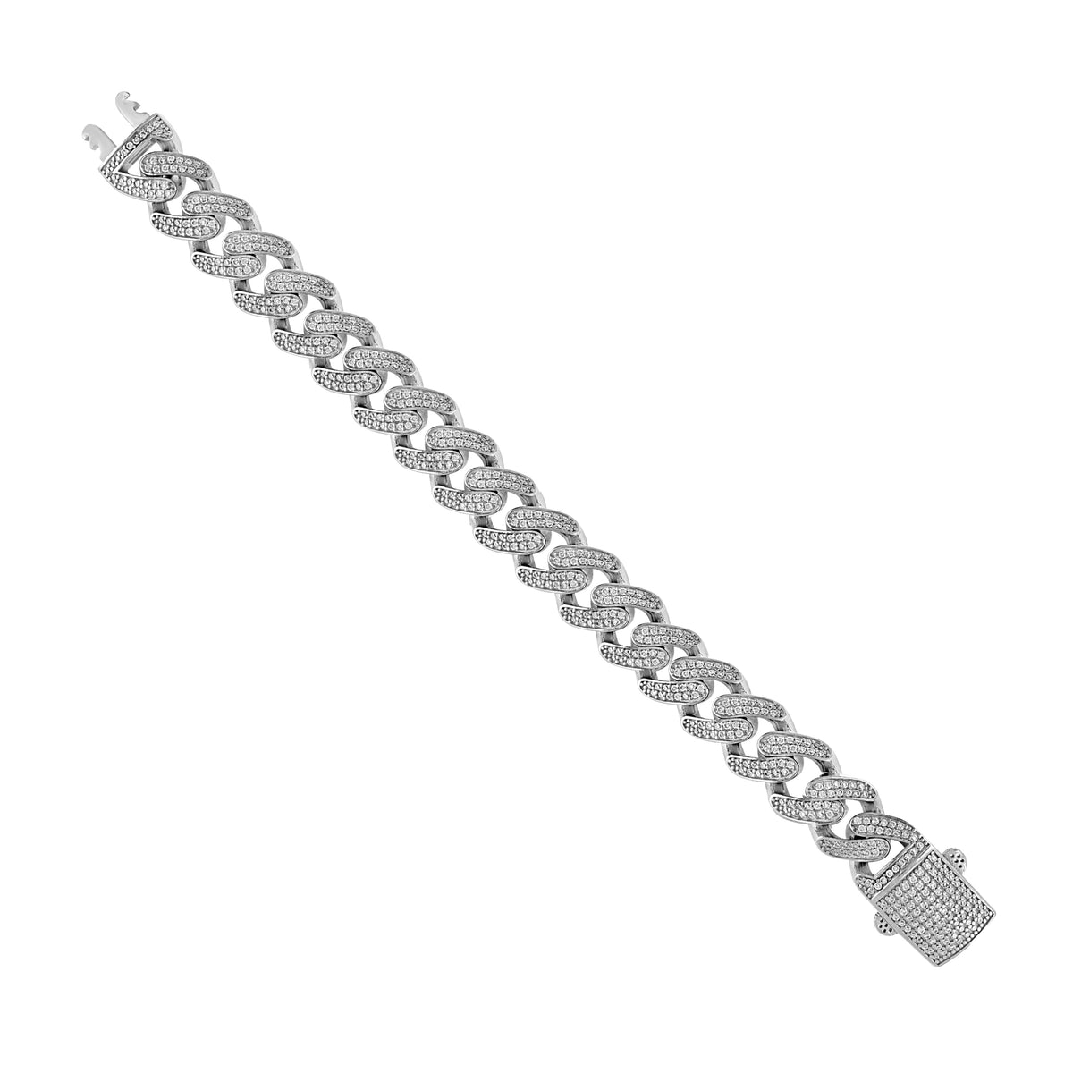 925 Sterling Silver Unisex 16.00ct Moissanite Miami Cuban Chain Necklace 15mm 22 Inches