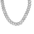 925 Sterling Silver Unisex 16.00ct Moissanite Miami Cuban Chain Necklace 15mm 22 Inches