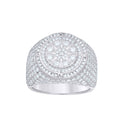 925 Sterling Silver Mens Round 3.70ct Moissanite Fashion Pinky Ring Size 10