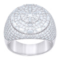 925 Sterling Silver Mens Round Baguette  3.71ct, 1.48ct Moissanite Cluster Fashion Ring Size 11