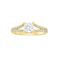 10K Yellow Gold Womens Cubic-Zirconia Engagement Ring