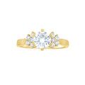 10K Yellow Gold Womens Cubic-Zirconia Spiral Halo Engagement Ring