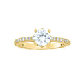 10K Yellow Gold Womens Cubic-Zirconia Engagement Ring