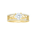 10K Yellow Gold Womens Cubic-Zirconia Engagement Ring