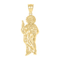 10K Yellow Gold Mens St. Jude Religious Charm Pendant