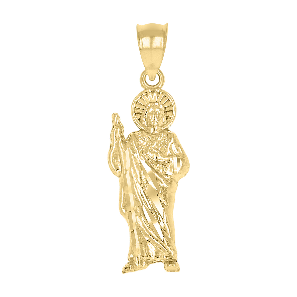 10K Yellow Gold Mens St. Jude Religious Charm Pendant