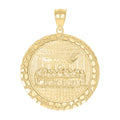 10K Yellow Gold Mens Nugget Last Supper Religious Charm Pendant