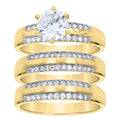 10K Two-tone Gold His & Hers Cubic-Zirconia Trio Ring Set