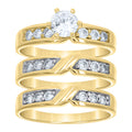 10K Two-tone Gold His & Hers Cubic-Zirconia Trio Ring Set