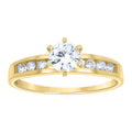 10K Yellow Gold Womens Cubic-Zirconia Engagement Ring
