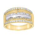 10K Yellow Gold Mens Cubic-Zirconia Last Supper Religious Ring